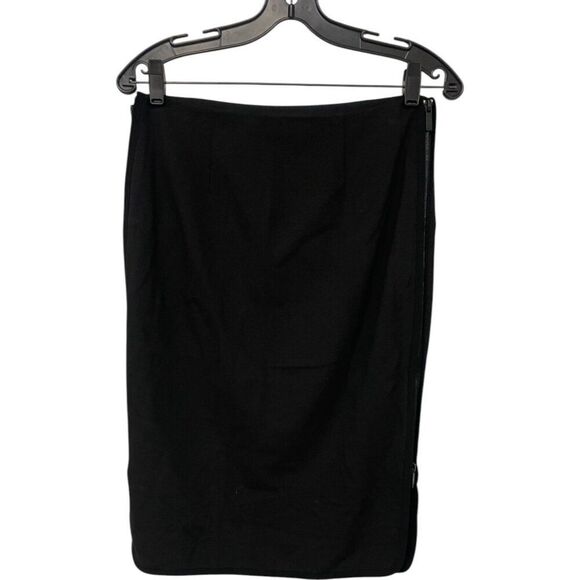 Diane Von Furstenberg DVF Noemi Pencil Skirt Sz 8 Black double zipper NWT - Picture 2 of 14